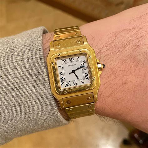 cartier santos gold watch|santos de cartier watch price.